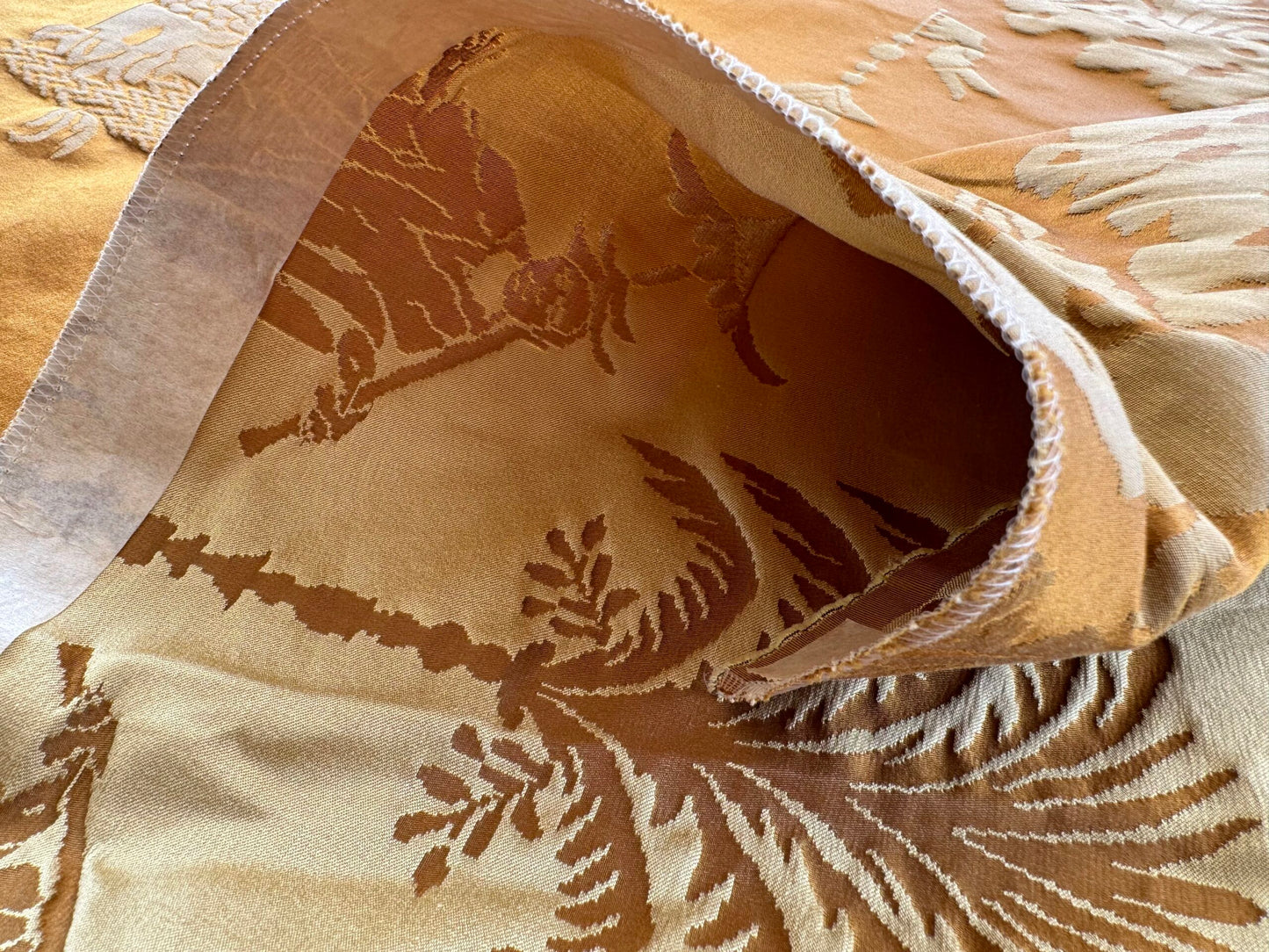 2.5YD Scalamandre Tassinari &amp; Chatel Les Chinois  Antique Gold Silk Lampas Neoclassical Gold MSRP 700+/Y