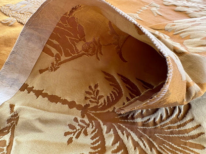 2.5YD Scalamandre Tassinari &amp; Chatel Les Chinois  Antique Gold Silk Lampas Neoclassical Gold MSRP 700+/Y