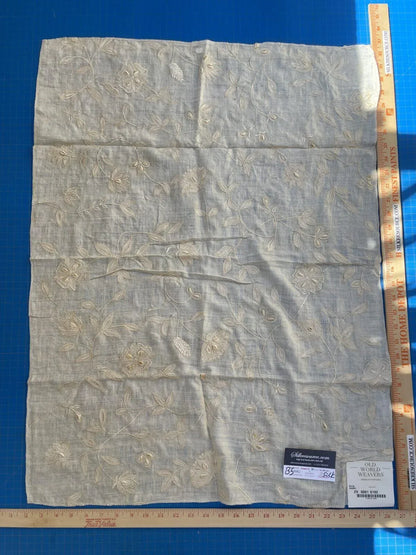 51e Berkbox5 Scalamandre Silk Square Embroidery Stark Fabric Ivory