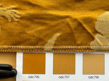 2.5YD Scalamandre Tassinari &amp; Chatel Les Chinois  Antique Gold Silk Lampas Neoclassical Gold MSRP 700+/Y