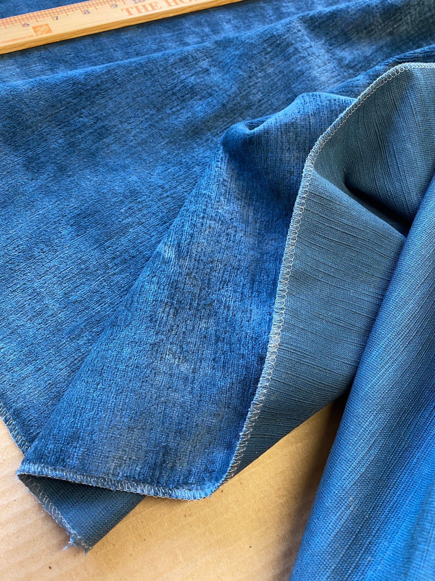 Scalamandre High End Velvet Panel by Old World Weavers Como Linen II Midnight Blue Linen Velvet 1.9y x 27" wide MSRP USD354/y