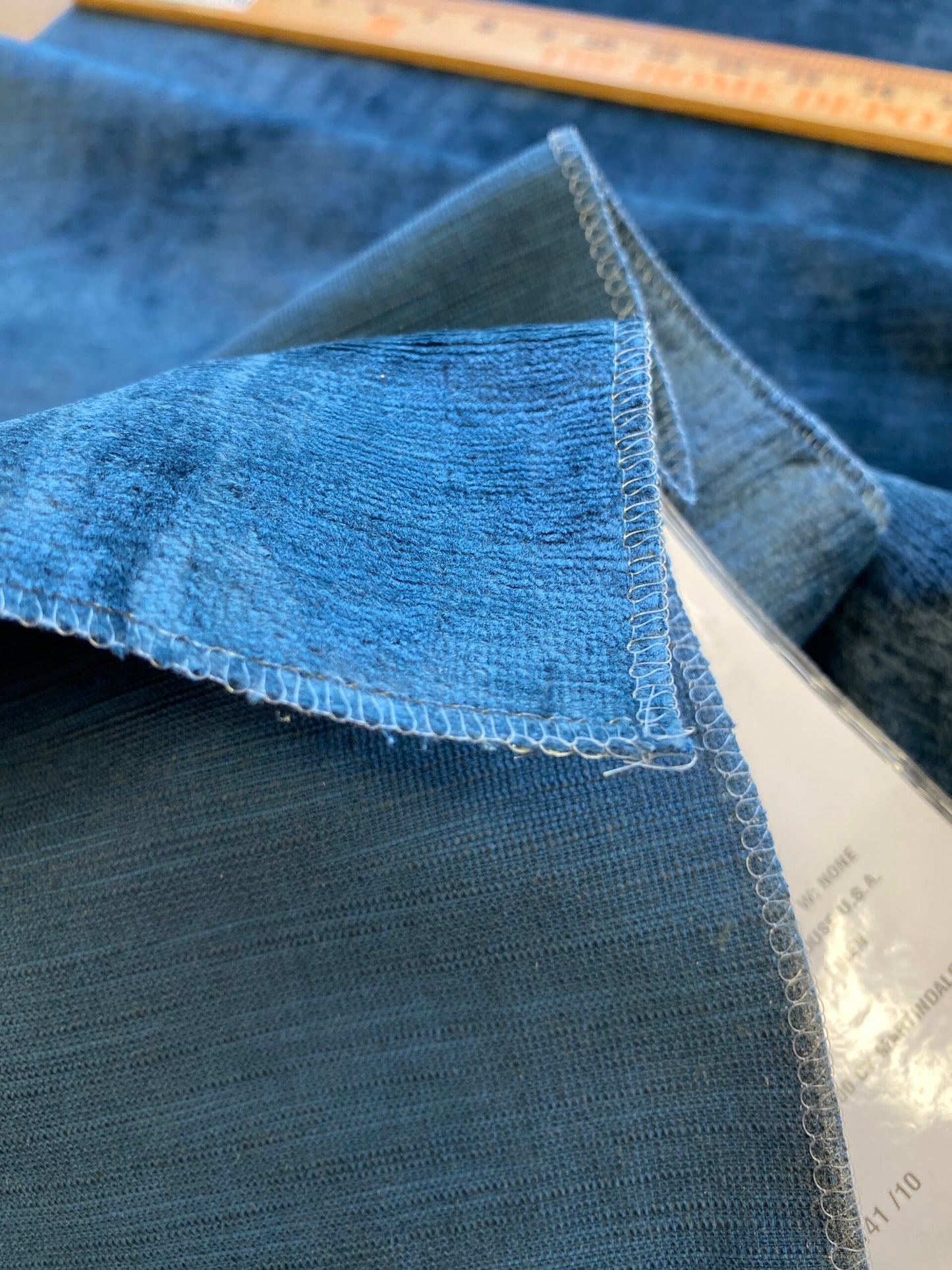 Scalamandre High End Velvet Panel by Old World Weavers Como Linen II Midnight Blue Linen Velvet 1.9y x 27" wide MSRP USD354/y