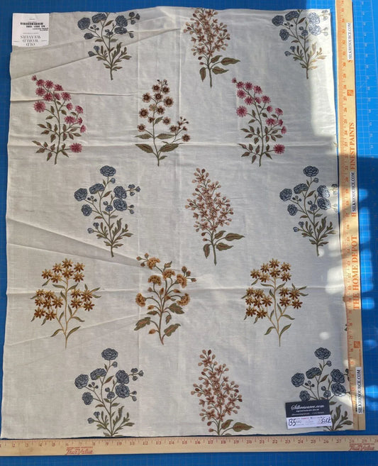 52d Berkbox5 Trinette 27×33 Scalamandre Silk Square Embroidery Beige Spring Bouquet MSRP USD 408/Y
