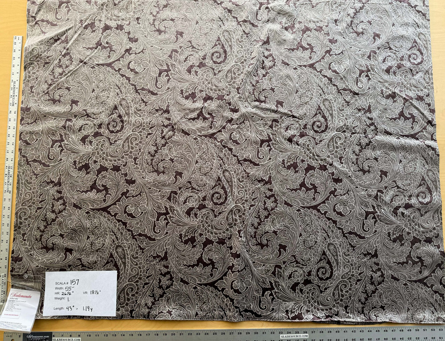 1.2yard Scalamandre Palermo Velvet Paisley Amethyst Purple Printed Velvet Botanical Foliage MSRP USD610/y