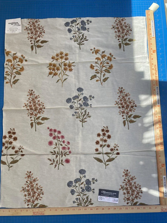 52f Berkbox5 Trinette 27x33" Scalamandre Silk Square Embroidery Beige Spring Bouquet MSRP USD 408/Y
