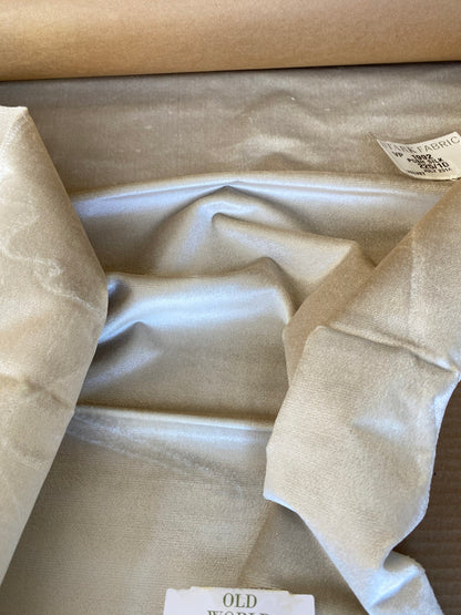 Scalamandre High End Velvet Panel by Old World Weavers Posh Silk Gloom Beige Velvet 1.9yards x 27" wide MSRP USD500+/y
