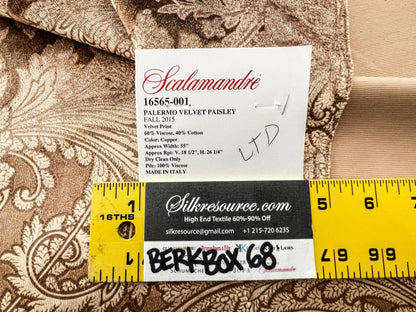 36 Berkbox68 27"x27" Scalamandre PALERMO VELVET PAISLEY Copper Velvet Print