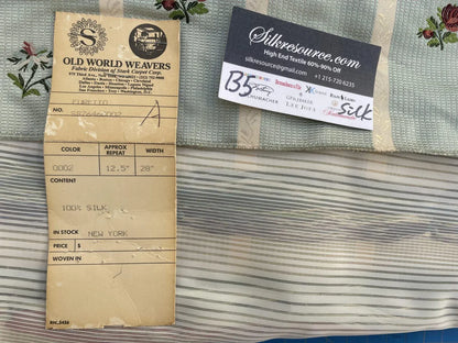 53a Berkbox5 Scalamandre Silk Square Furetto Green Blue French Lampas Beige Old World Weavers