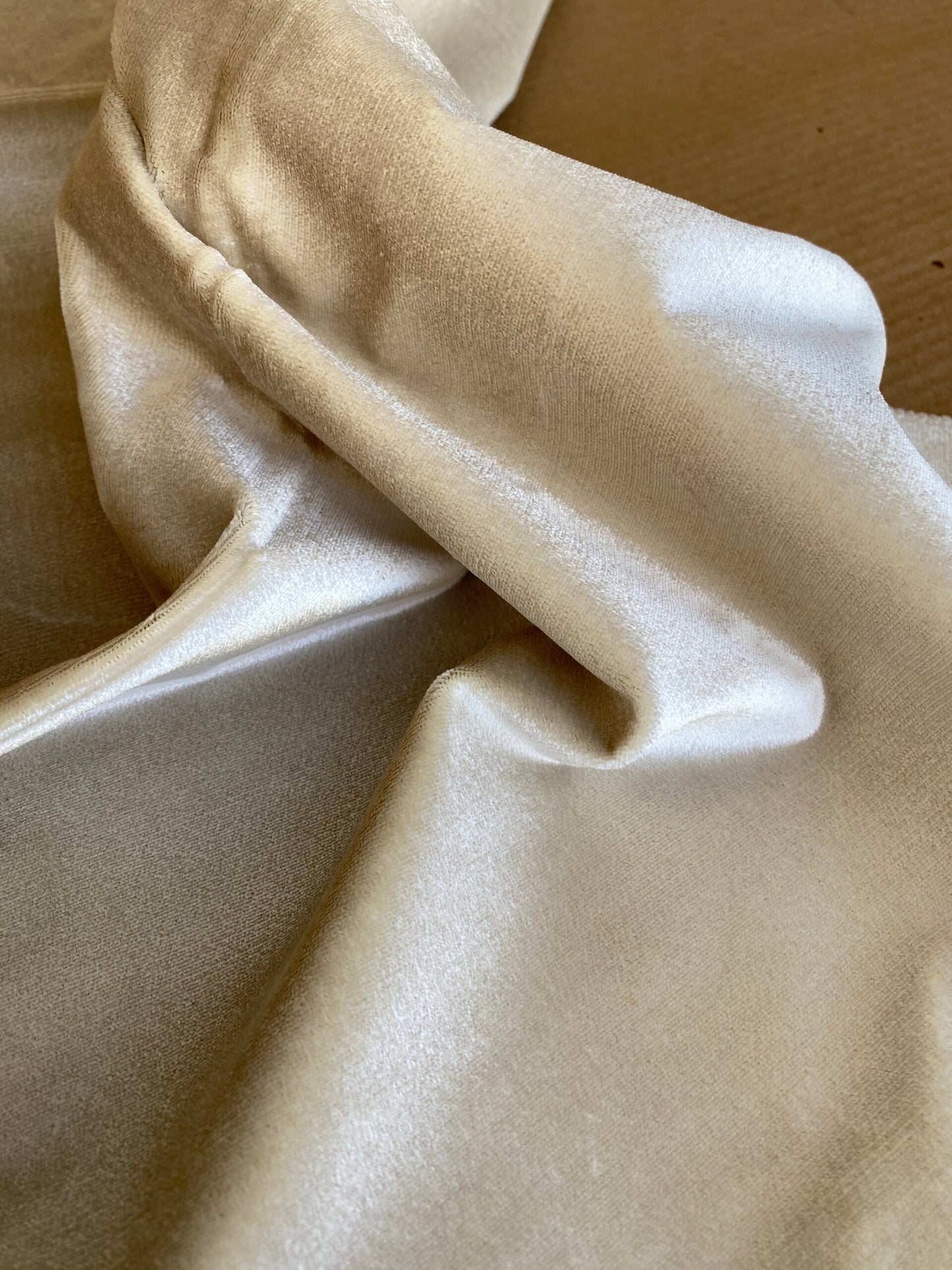 Scalamandre High End Velvet Panel by Old World Weavers Posh Silk Gloom Beige Velvet 1.9yards x 27" wide MSRP USD500+/y