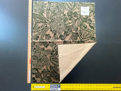 38 Berkbox68 27"x23" Scalamandre CRANBOOK PRINTED VELVET FH FOREST Green Brown Botanical