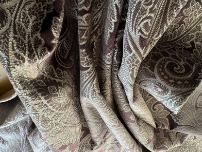 1.2yard Scalamandre Palermo Velvet Paisley Amethyst Purple Printed Velvet Botanical Foliage MSRP USD610/y