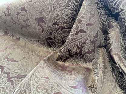 1.2yard Scalamandre Palermo Velvet Paisley Amethyst Purple Printed Velvet Botanical Foliage MSRP USD610/y