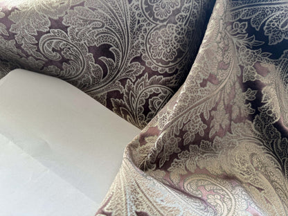 1.2yard Scalamandre Palermo Velvet Paisley Amethyst Purple Printed Velvet Botanical Foliage MSRP USD610/y