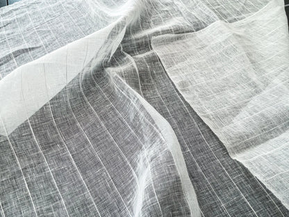 39 Berkbox68 27"x25" Scalamandre Sheer White Stripe Texture Solid