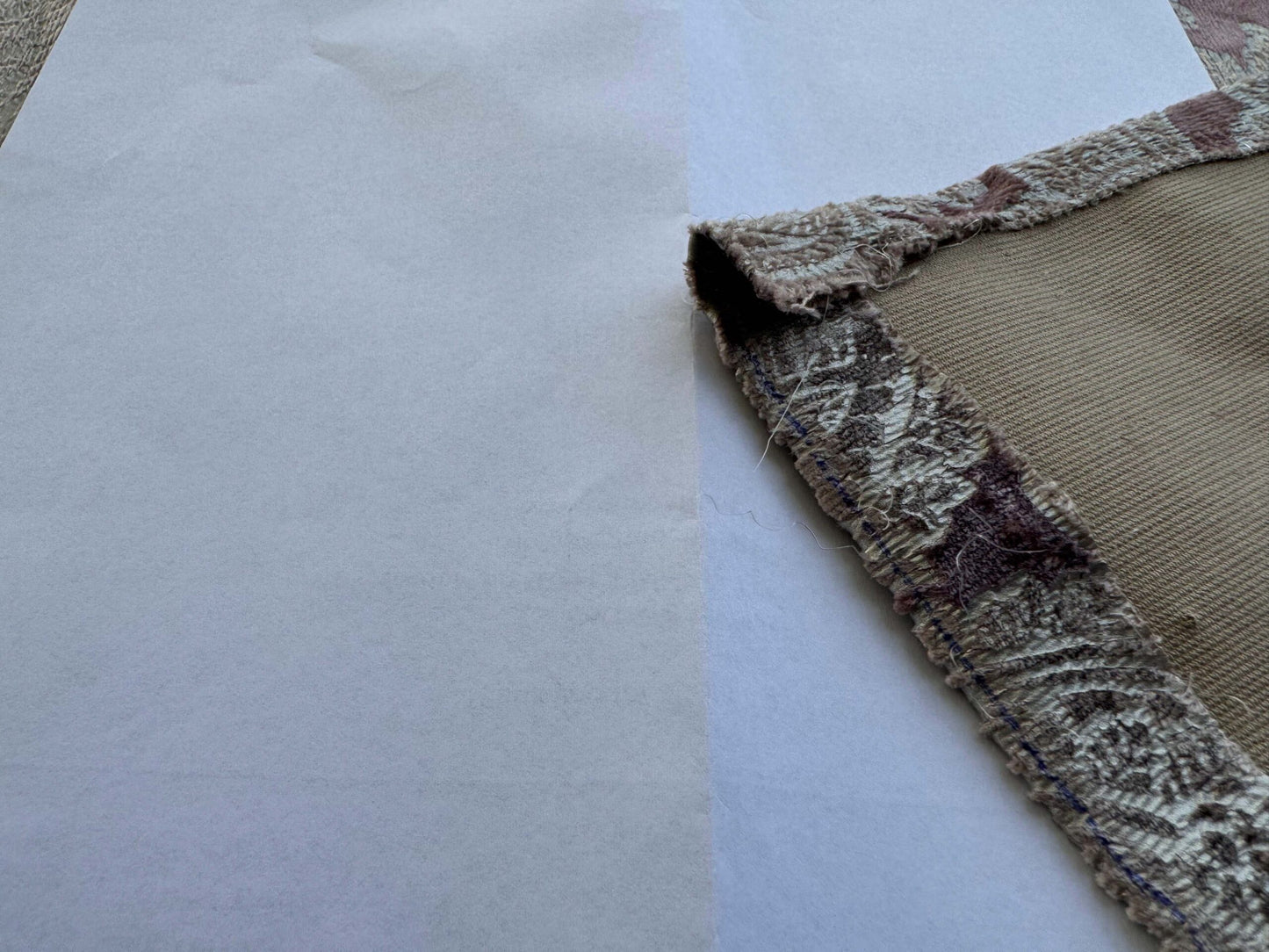 1.2yard Scalamandre Palermo Velvet Paisley Amethyst Purple Printed Velvet Botanical Foliage MSRP USD610/y