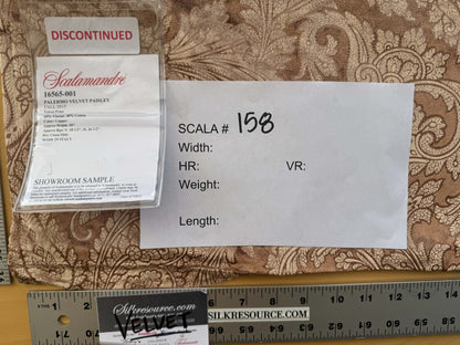 1.2yard Scalamandre Palermo Velvet Paisley Copper Brown Printed Velvet Botanical Foliage MSRP USD610/y