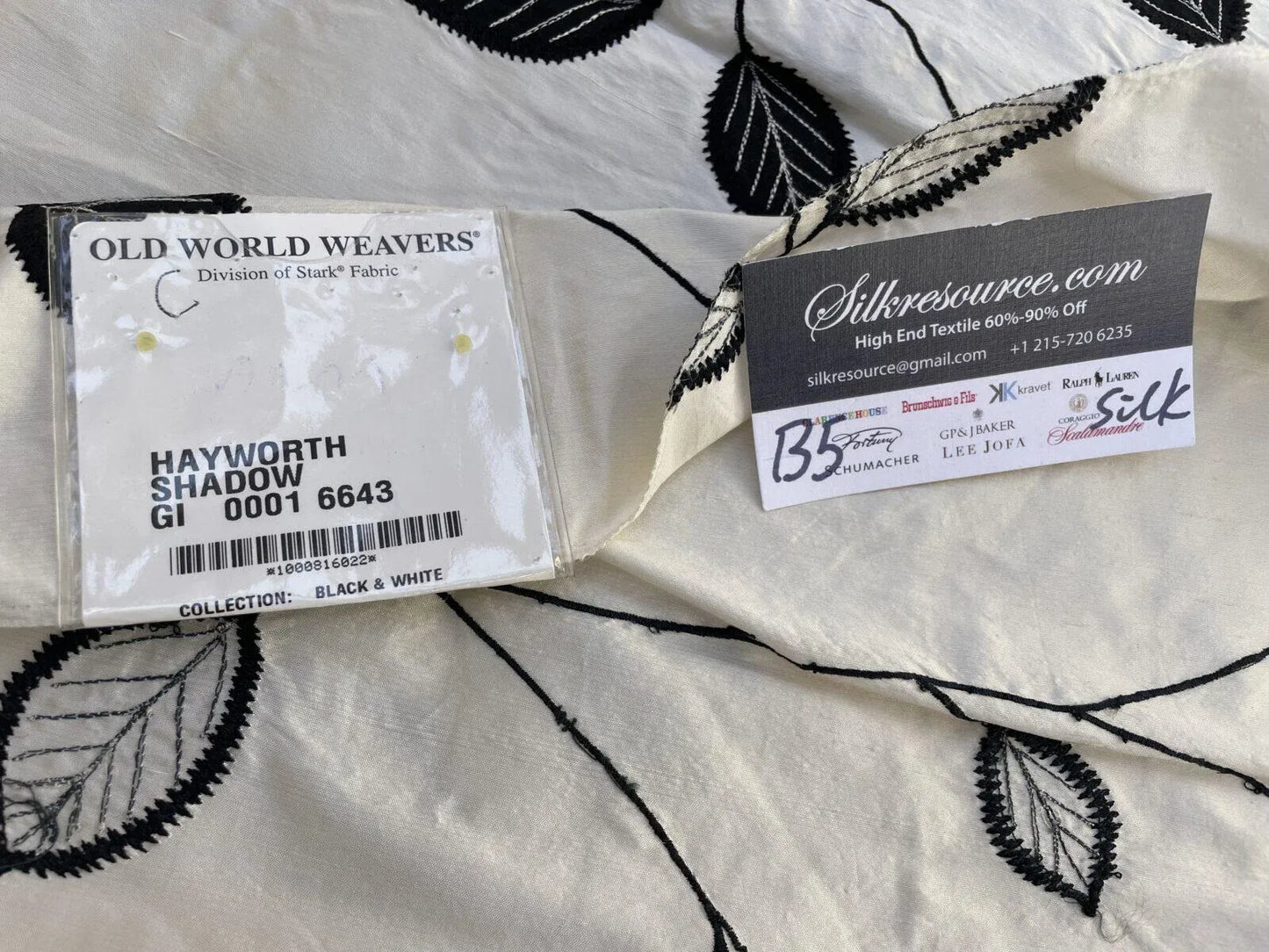 54c Berkbox5 Scalamandre Silk Square Hayworth Shadow Black And White