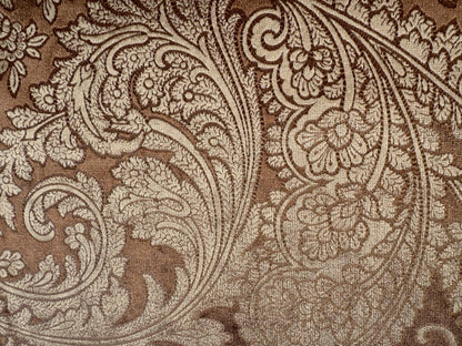 1.2yard Scalamandre Palermo Velvet Paisley Copper Brown Printed Velvet Botanical Foliage MSRP USD610/y