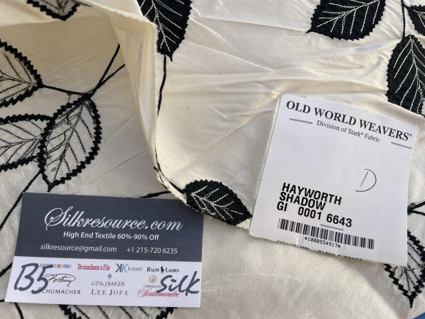 54d Berkbox5 Scalamandre Silk Square Hayworth Shadow Black On White