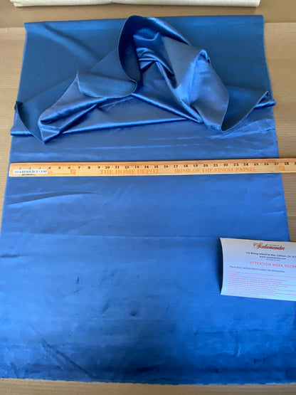 Scalamandre High End Velvet Panel by Old World Weavers Velvet Blue Plain Solid Viscose Pile 2.1yards x 27" wide MSRP USD300+/y