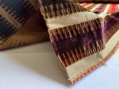 2.5yard Scalamandre Colony Indianapolis Silk Velvet Cut Velvet Burnt Raspberry Red Purple Brown Chocolate MSRP USD 830/Y