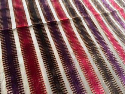 2.5yard Scalamandre Colony Indianapolis Silk Velvet Cut Velvet Burnt Raspberry Red Purple Brown Chocolate MSRP USD 830/Y