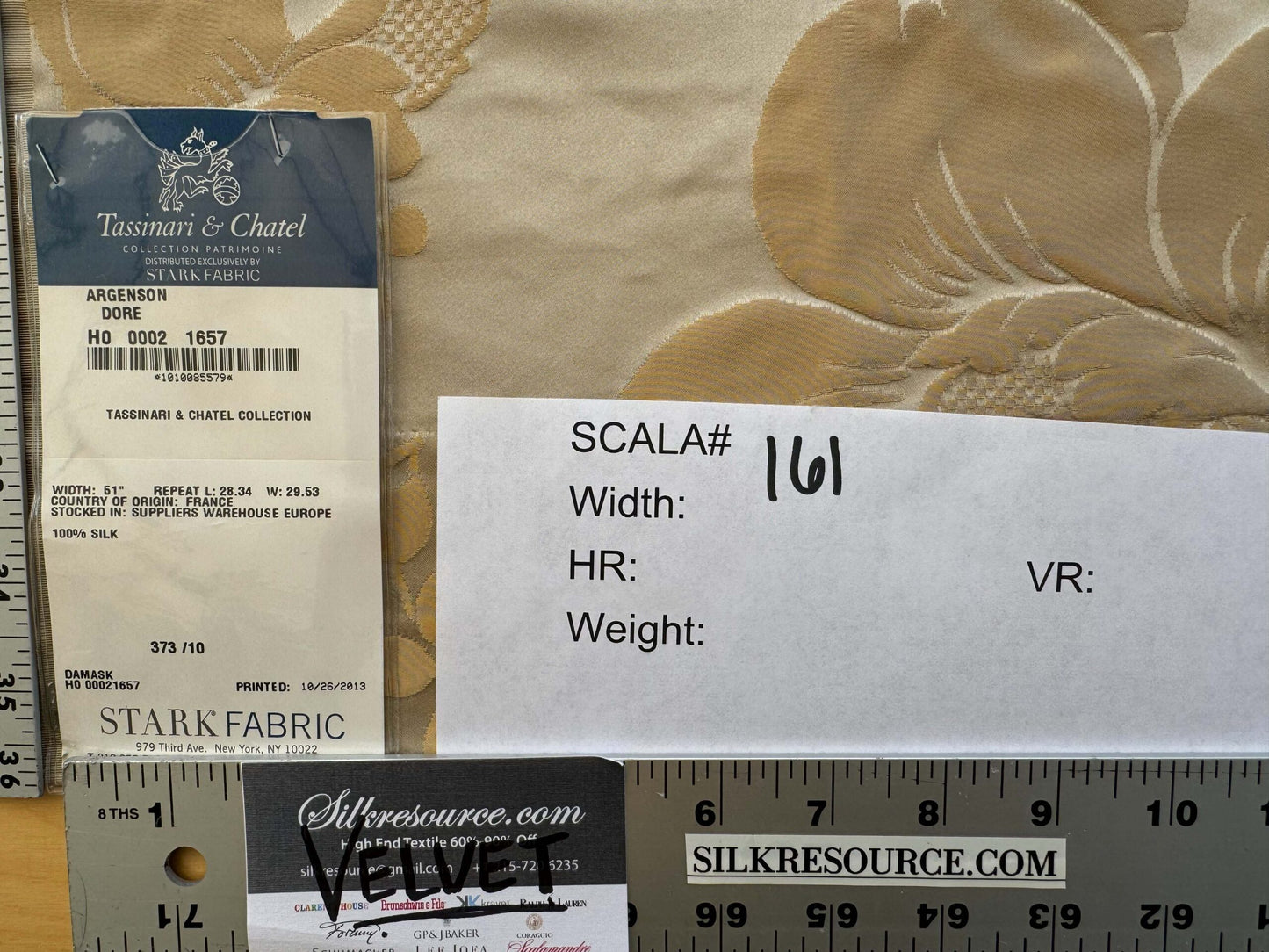 2.4yard with Stain Scalamandre Tassinari and Chatel Argenson Dore Silk Damask Gold Gray Renaissance Floral MSRP $1200+/Y