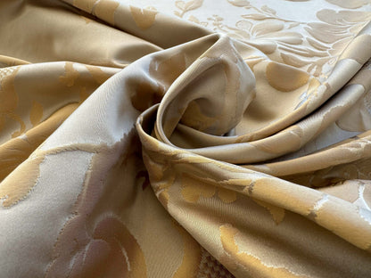2.4yard with Stain Scalamandre Tassinari and Chatel Argenson Dore Silk Damask Gold Gray Renaissance Floral MSRP $1200+/Y