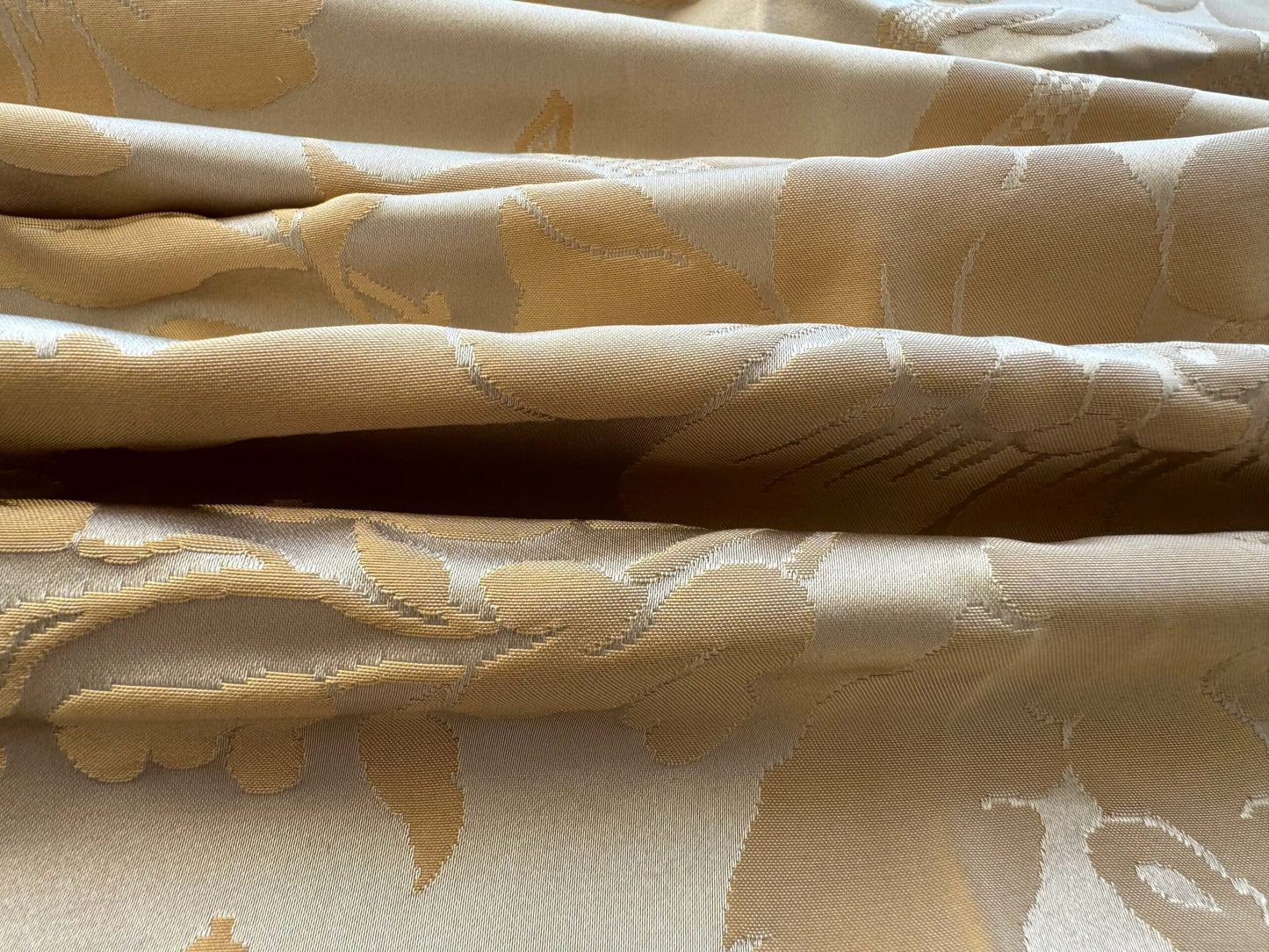 2.4yard with Stain Scalamandre Tassinari and Chatel Argenson Dore Silk Damask Gold Gray Renaissance Floral MSRP $1200+/Y