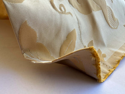 2.4yard with Stain Scalamandre Tassinari and Chatel Argenson Dore Silk Damask Gold Gray Renaissance Floral MSRP $1200+/Y