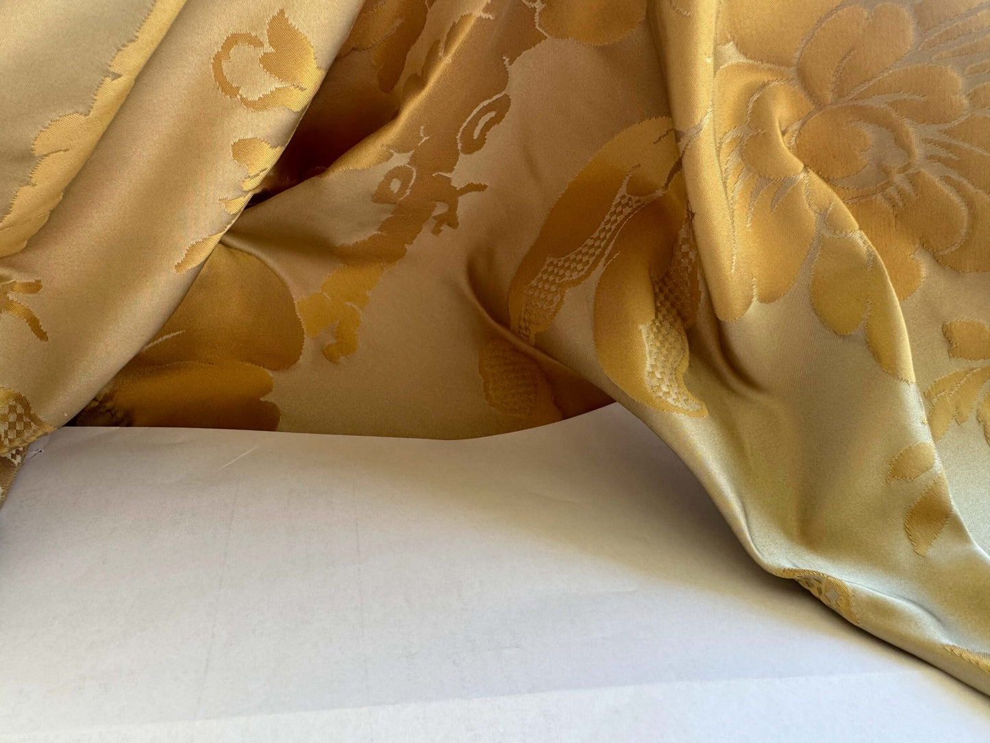 2.4yard with Stain Scalamandre Tassinari and Chatel Argenson Dore Silk Damask Gold Gray Renaissance Floral MSRP $1200+/Y