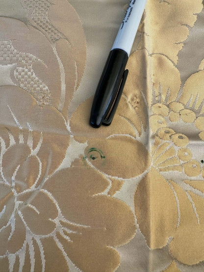 2.4yard with Stain Scalamandre Tassinari and Chatel Argenson Dore Silk Damask Gold Gray Renaissance Floral MSRP $1200+/Y