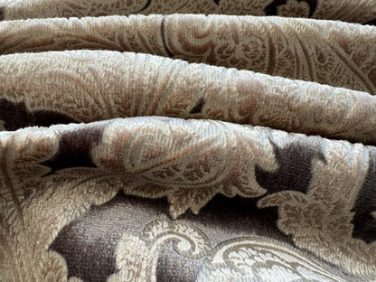 1.2yard Scalamandre Palermo Velvet Paisley Pewter Gray Silver Printed Velvet Botanical Foliage MSRP USD610/y