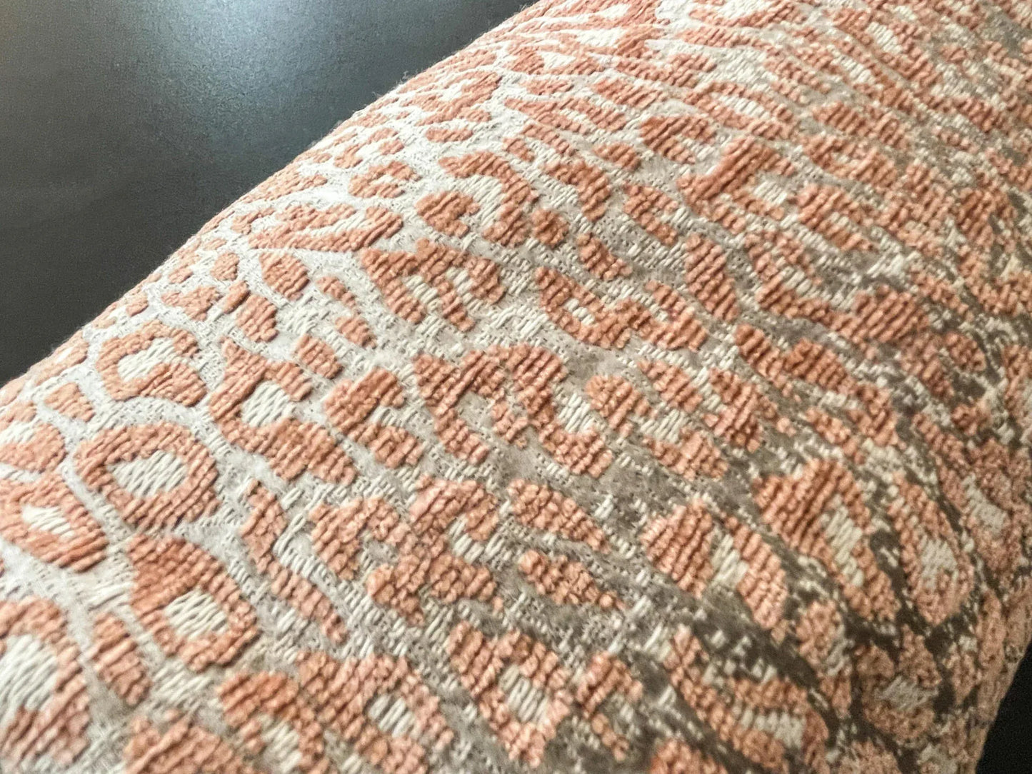 PILLOW 21"x7" Scalamandre LEOPARD BOLSTER PINK SAND Animal Skin MSRP USD339+