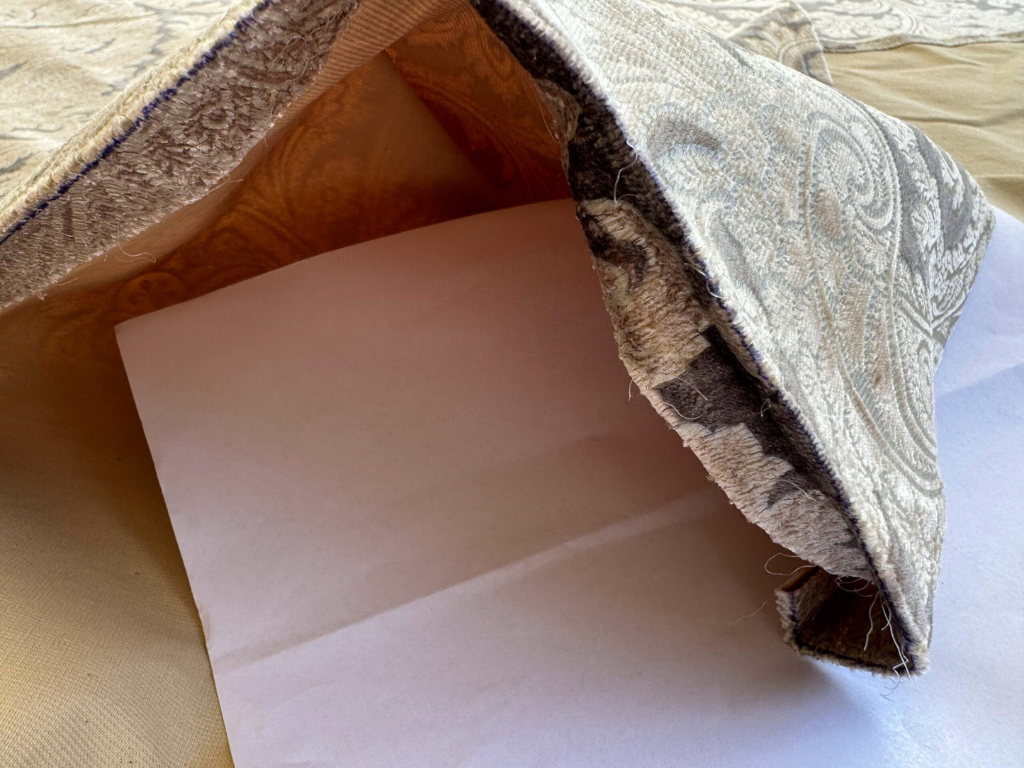 1.2yard Scalamandre Palermo Velvet Paisley Pewter Gray Silver Printed Velvet Botanical Foliage MSRP USD610/y