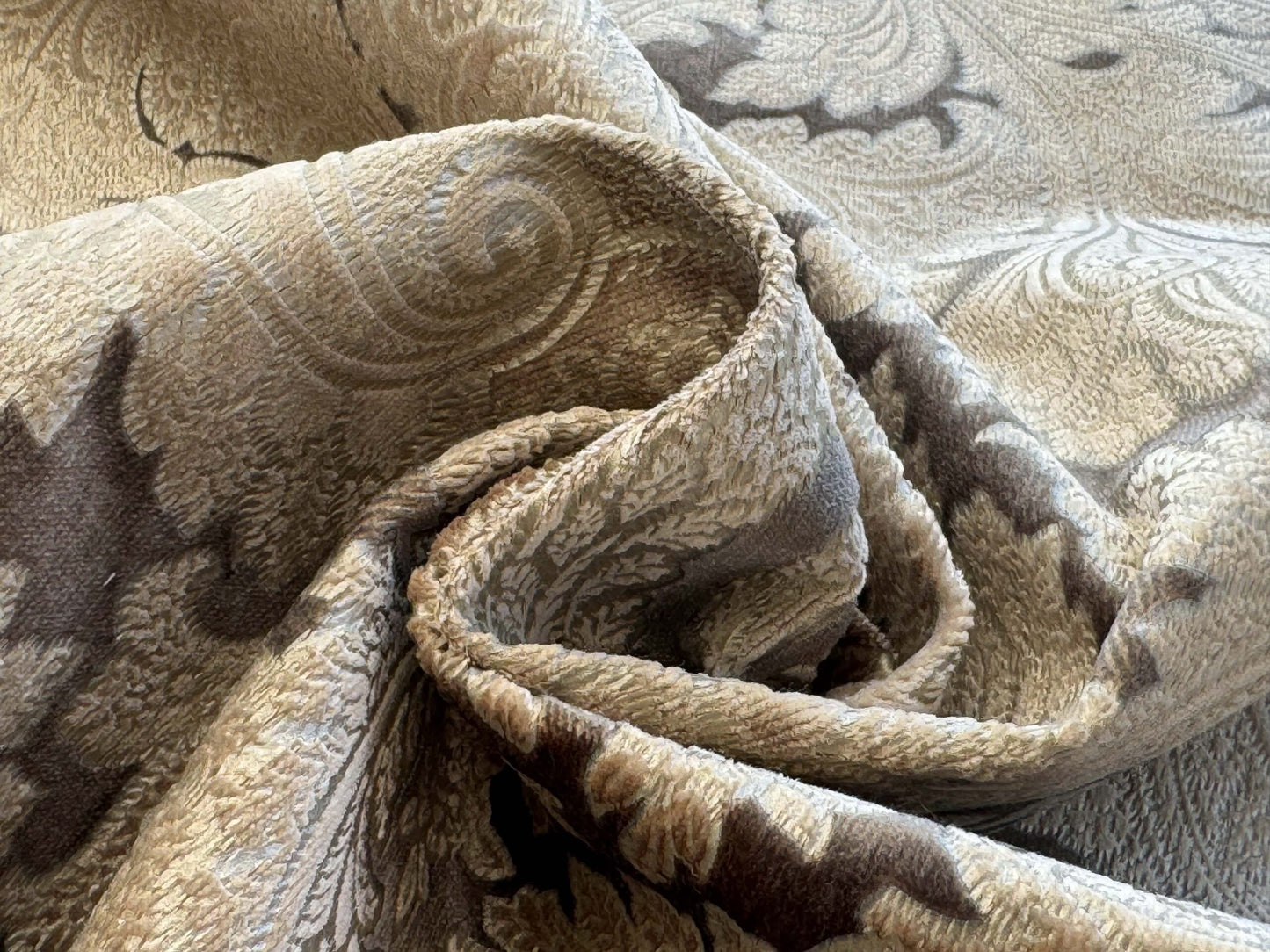 1.2yard Scalamandre Palermo Velvet Paisley Pewter Gray Silver Printed Velvet Botanical Foliage MSRP USD610/y