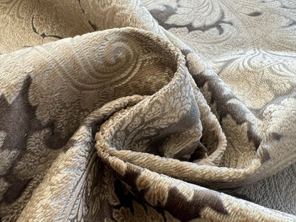 1.2yard Scalamandre Palermo Velvet Paisley Pewter Gray Silver Printed Velvet Botanical Foliage MSRP USD610/y