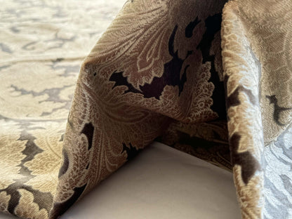 1.2yard Scalamandre Palermo Velvet Paisley Pewter Gray Silver Printed Velvet Botanical Foliage MSRP USD610/y