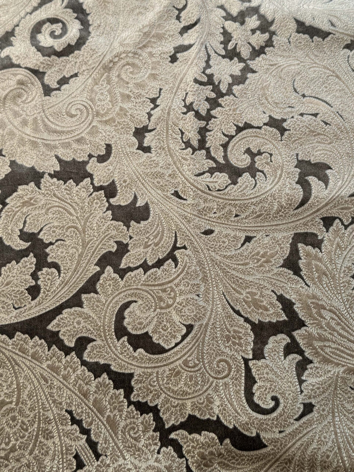 1.2yard Scalamandre Palermo Velvet Paisley Pewter Gray Silver Printed Velvet Botanical Foliage MSRP USD610/y