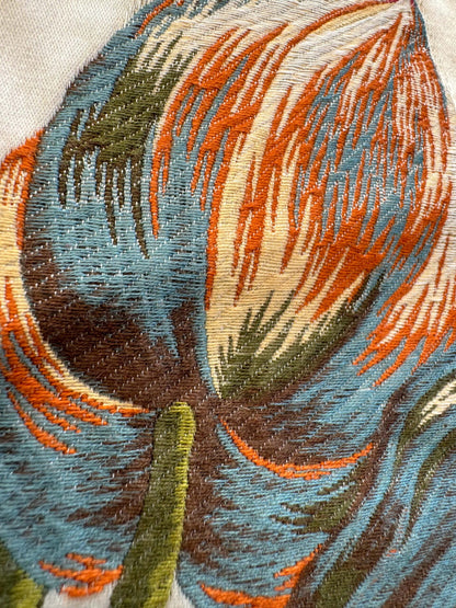 1.2yard Scalamandre Frida Kahlo Cream/multi Mexican Floral &amp; Fruits Frida Kahlo Old World Weavers Flower Lampas MSRP USD 546/y