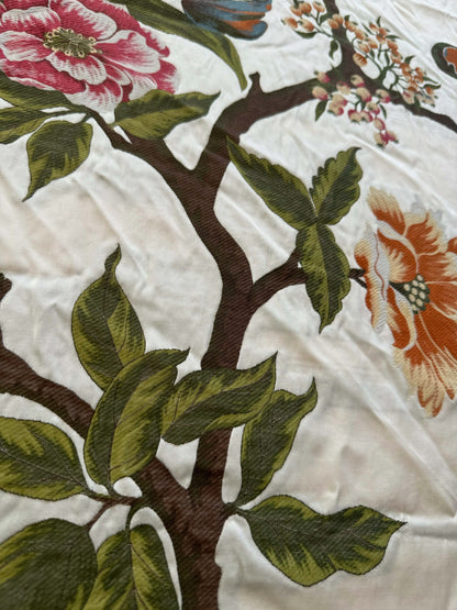 1.2yard Scalamandre Frida Kahlo Cream/multi Mexican Floral &amp; Fruits Frida Kahlo Old World Weavers Flower Lampas MSRP USD 546/y