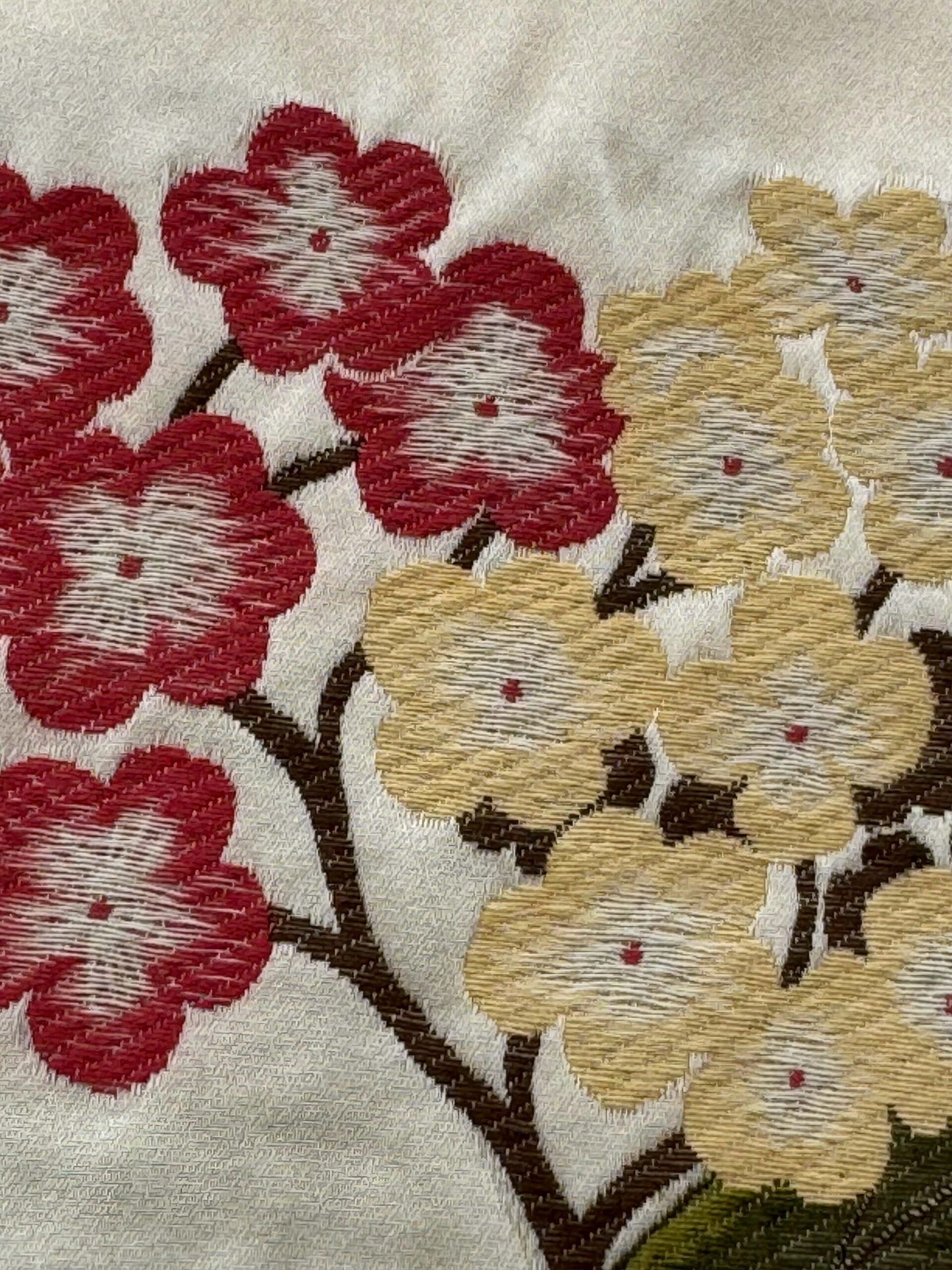 1.2yard Scalamandre Frida Kahlo Cream/multi Mexican Floral &amp; Fruits Frida Kahlo Old World Weavers Flower Lampas MSRP USD 546/y