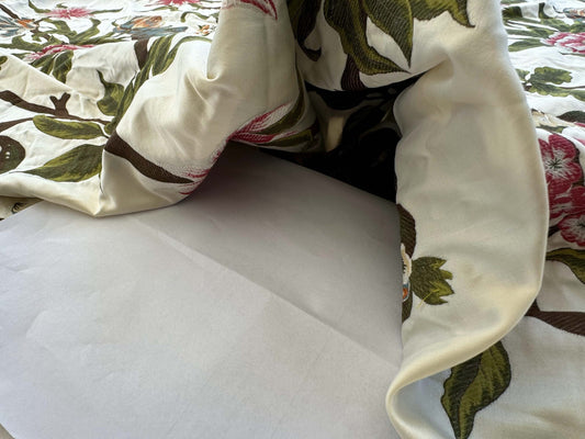 1.2yard Scalamandre Frida Kahlo Cream/multi Mexican Floral &amp; Fruits Frida Kahlo Old World Weavers Flower Lampas MSRP USD 546/y