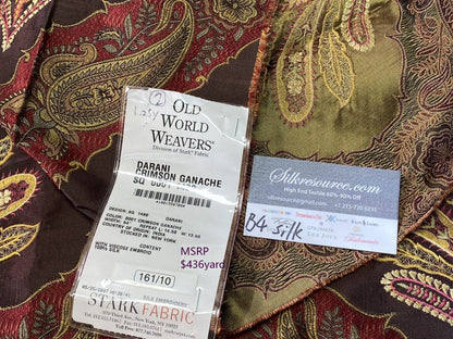 14 Berkbox4 Scalamandre Silk Square Darani Crimson Ganache Red Brown 1.25y MSRP USD 436/yard