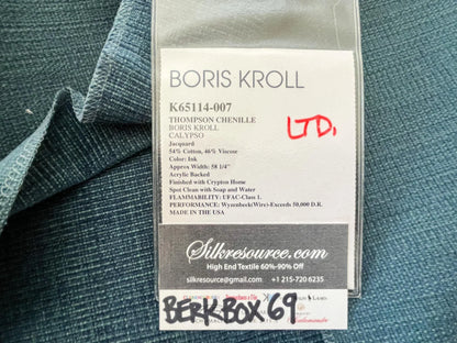 22 Berkbox69 26″x 27″ Square  Scalamandre Boris Kroll Thompson Chenille Ink Jacquard Solid Texture