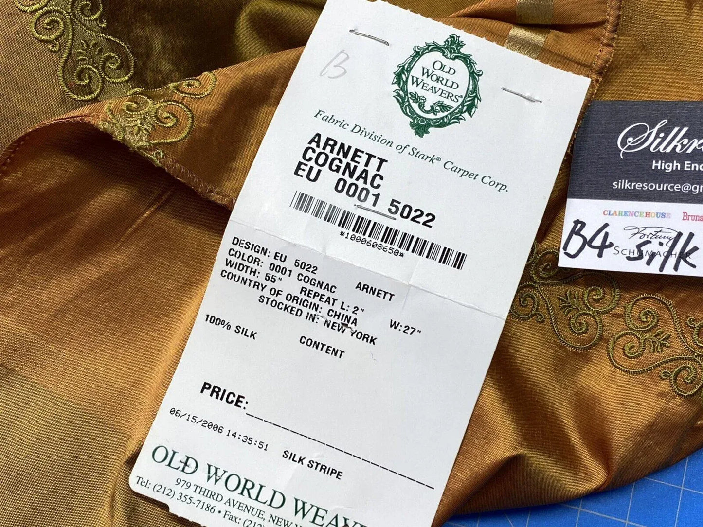 20b Berkbox4 Scalamandre Silk Square Arnett Cognac
