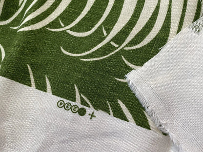 1.9yds Kravet Barclay Butera Bacularia Palms Tropical Foliage Green White Linen MSRP USD 129/Y