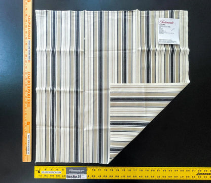 41 Berkbox69 26" x 26" Scalamandre ANDOVER COTTON STRIPE STONE Black