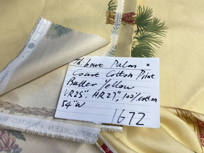 5y Thibaut Palm Court Cotton Print In Butter Yellow Tropical Tree Foliage The Gazebo Collection