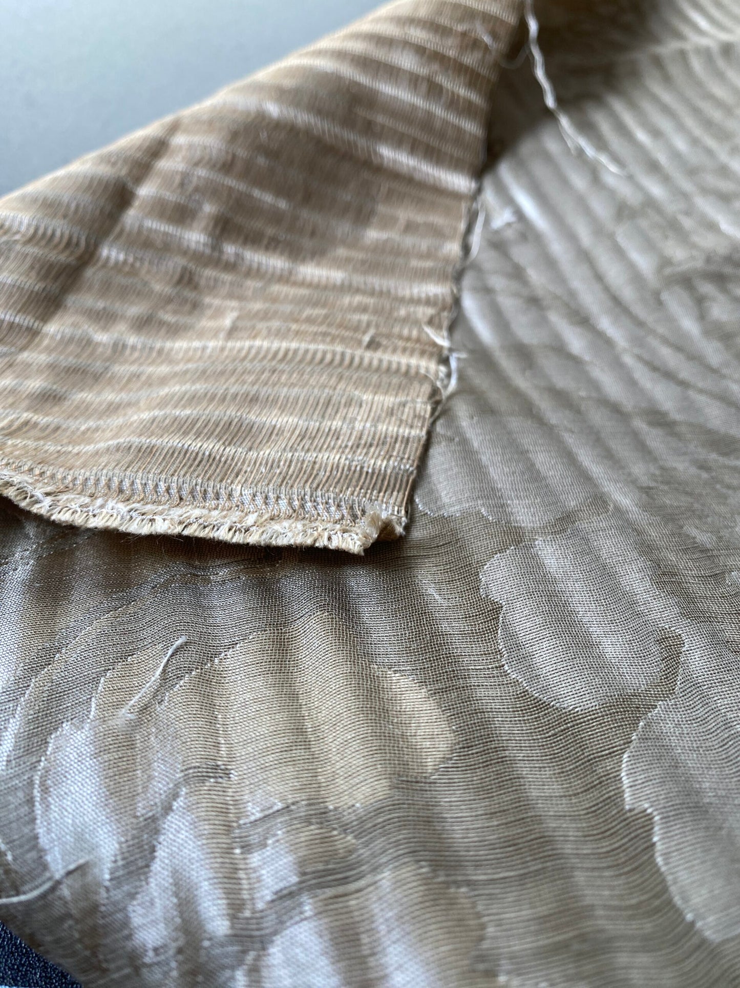 By yard Lee Jofa Mulberry Home Pleated Damask Pewter Silver Blue Floral Wide Stripe Silk MSRP USD 298/Y